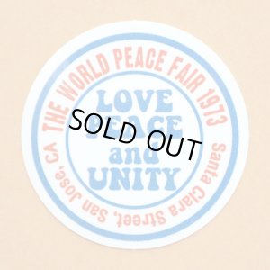 画像1: アドバタイジングステッカー(S) Love Peace and Unity ホワイト シール アメリカン 防水仕様