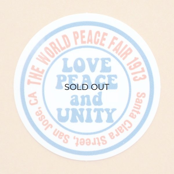 画像1: アドバタイジングステッカー(S) Love Peace and Unity ホワイト シール アメリカン 防水仕様 (1)