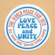 アドバタイジングステッカー(S) Love Peace and Unity ホワイト シール アメリカン 防水仕様
