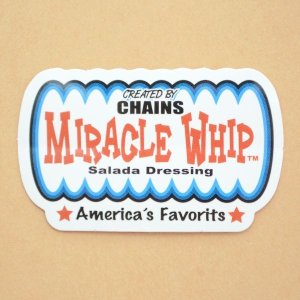 画像1: アドバタイジングステッカー(S) Miracle Whip ホワイト シール アメリカン 防水仕様