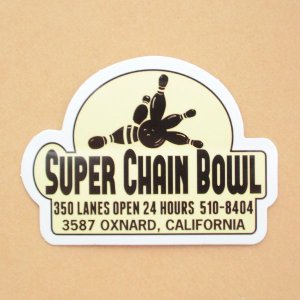 画像1: アドバタイジングステッカー(S) Super Chain Bowl ボーリング シール アメリカン 防水仕様