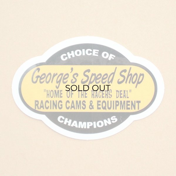 画像1: アドバタイジングステッカー(S) George's Speed Shop イエロー シール アメリカン 防水仕様 (1)