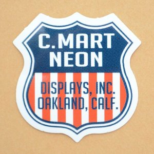 画像1: アドバタイジングステッカー(S) C.Mart Neon サイン 星条旗 シール アメリカン 防水仕様