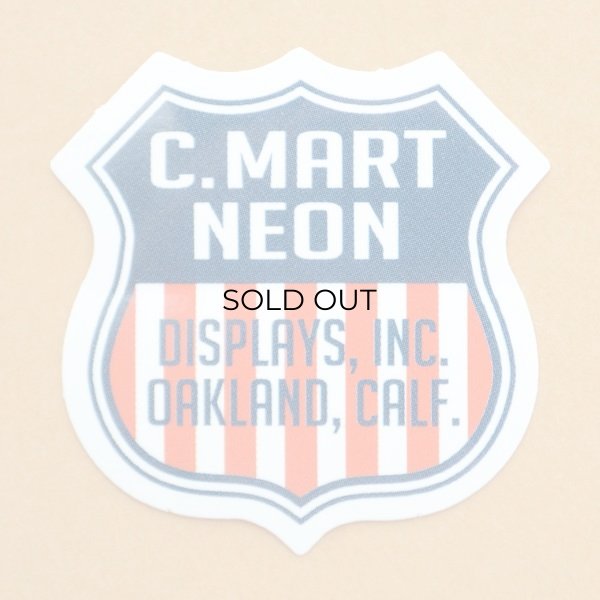 画像1: アドバタイジングステッカー(S) C.Mart Neon サイン 星条旗 シール アメリカン 防水仕様 (1)