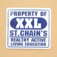 画像1: アドバタイジングステッカー(S) XXL ブルー/ホワイト 四角形 シール アメリカン 防水仕様 (1)