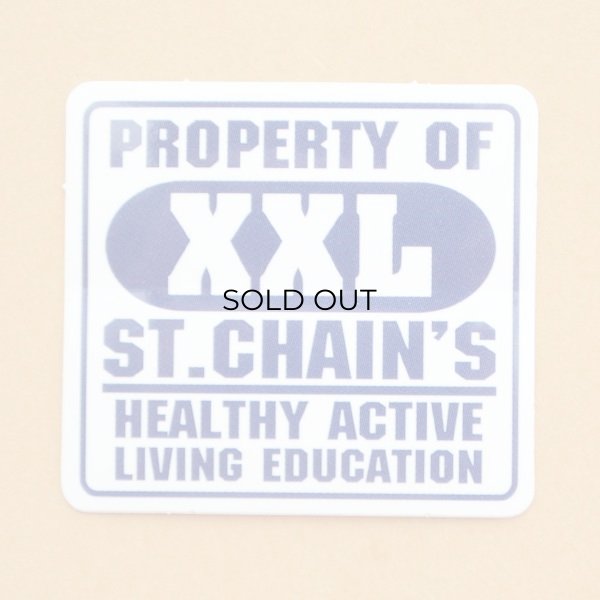 画像1: アドバタイジングステッカー(S) XXL ブルー/ホワイト 四角形 シール アメリカン 防水仕様 (1)