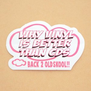 画像1: アドバタイジングステッカー(S) Why Vinyl ピンク/ホワイト シール アメリカン 防水仕様