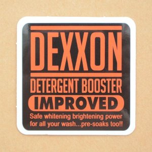 画像1: アドバタイジングステッカー(S) Dexxon ブラック/オレンジ 四角形 シール アメリカン 防水仕様
