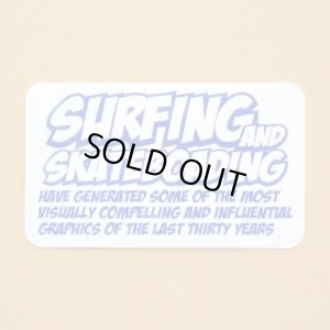 画像1: アドバタイジングステッカー(S) Surfing&Skateboading ホワイト/ブルー 長方形 シール アメリカン 防水仕様