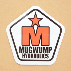 画像1: アドバタイジングステッカー(S) Mugwump ホワイト/オレンジ 五角形 シール アメリカン 防水仕様