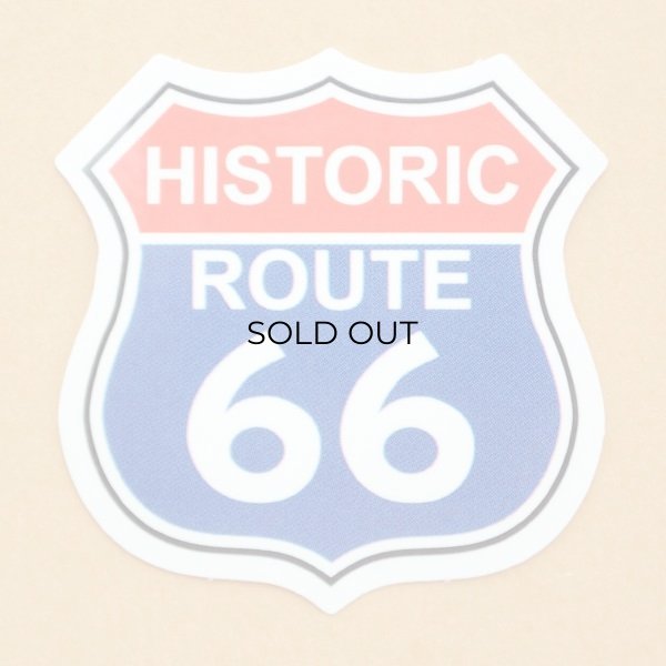 画像1: アドバタイジングステッカー(S) Historic Route66 ルート66 ブルー/レッド シール アメリカン 防水仕様 (1)