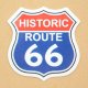 アドバタイジングステッカー(S) Historic Route66 ルート66 ブルー/レッド シール アメリカン 防水仕様