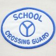画像1: USAアドバタイジングワッペン School スクール(ホワイト&ブルー/オーバル) (1)