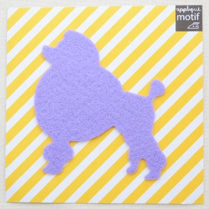 画像1: アップリケ/ワッペン パープルプードル Purple Poodle(犬/ビッグ)