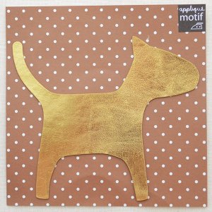 画像1: アップリケ/ワッペン ゴールドドッグ Gold Dog(犬/ビッグ)