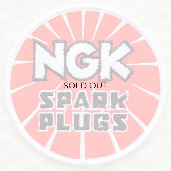 ロゴワッペン NGK Spark Plugs スパークプラグス(レッド/ラウンド)