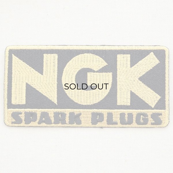 ロゴワッペン NGK Spark Plugs スパークプラグス(ゴールド/レクタングル)