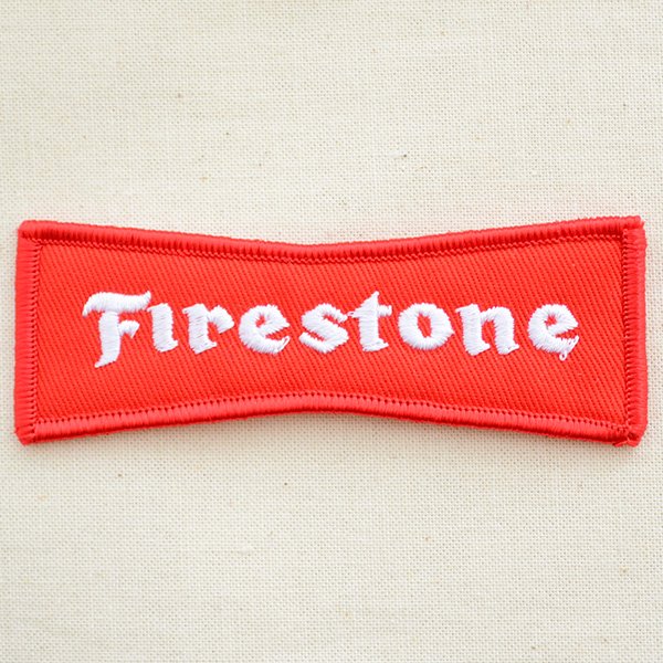 画像1: ロゴワッペン ファイアストン Firestone(レッド) (1)