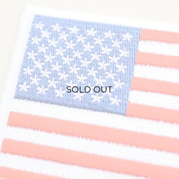 ワッペン USA アメリカ国旗/星条旗(ホワイトフレーム)