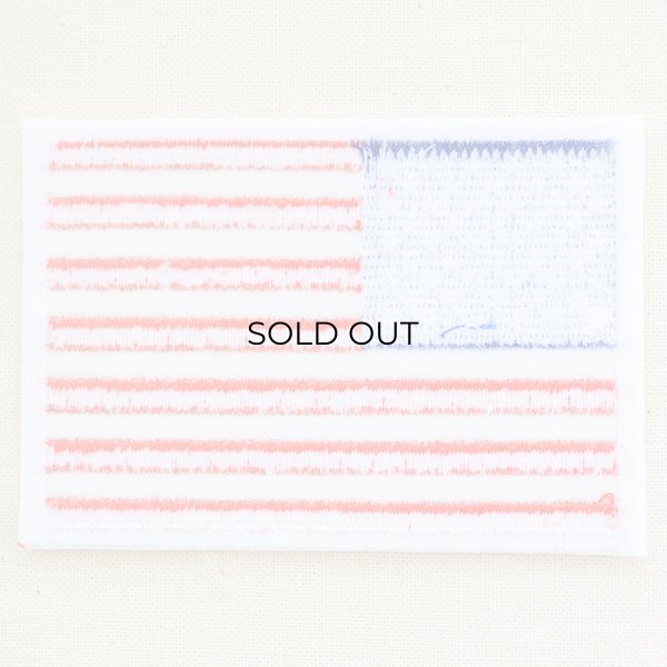 ワッペン USA アメリカ国旗/星条旗(ホワイトフレーム)