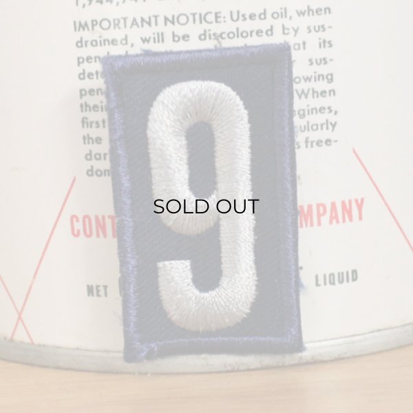 画像1: ヴィンテージレプリカワッペン 数字 9 ネイビー [糊なし] (1)