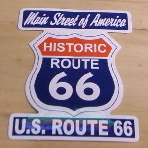 画像2: アドバタイジングステッカー(L) U.S.Route66 ルート66 ブルー シール アメリカン 防水仕様