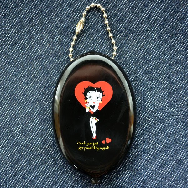 画像1: ラバーコインケース ベティブープ Betty Boop(ブラック) (1)