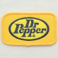画像1: ロゴワッペン Dr Pepper ドクターペッパー(イエロー/レクタングル) (1)