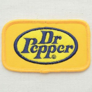 画像1: ロゴワッペン Dr Pepper ドクターペッパー(イエロー/レクタングル)