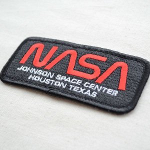 画像2: ロゴワッペン NASA ナサ(ブラック&レッド/レクタングル)