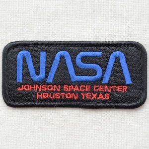 画像1: ロゴワッペン NASA ナサ(ブラック&ブルー/レクタングル)