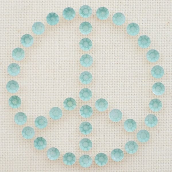 画像2: クリスタルワッペン/ラインストーン ピースマーク(シルバー) (2)