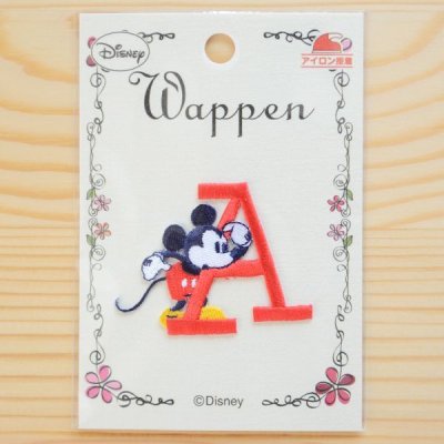 ワッペン ディズニー ミニーマウス アルファベット(E/ブラウン