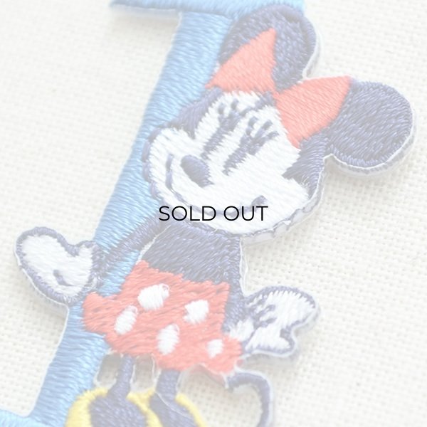 画像2: ワッペン ディズニー ミニーマウス アルファベット(I/ブルー) (2)