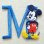 画像1: ワッペン ディズニー ミッキーマウス アルファベット(M/ブルー) (1)