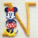 ワッペン ディズニー ミニーマウス アルファベット(N/イエローゴールド)