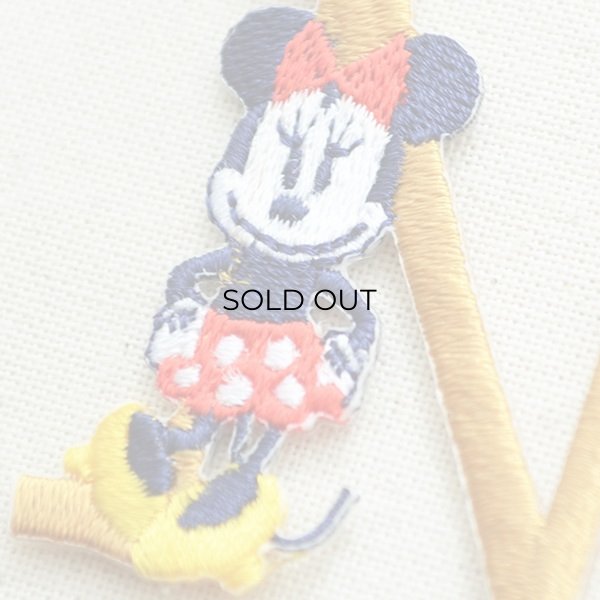 画像2: ワッペン ディズニー ミニーマウス アルファベット(N/イエローゴールド) (2)