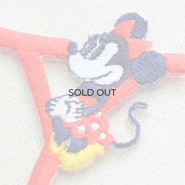 画像2: ワッペン ディズニー ミニーマウス アルファベット(Y/レッド) (2)