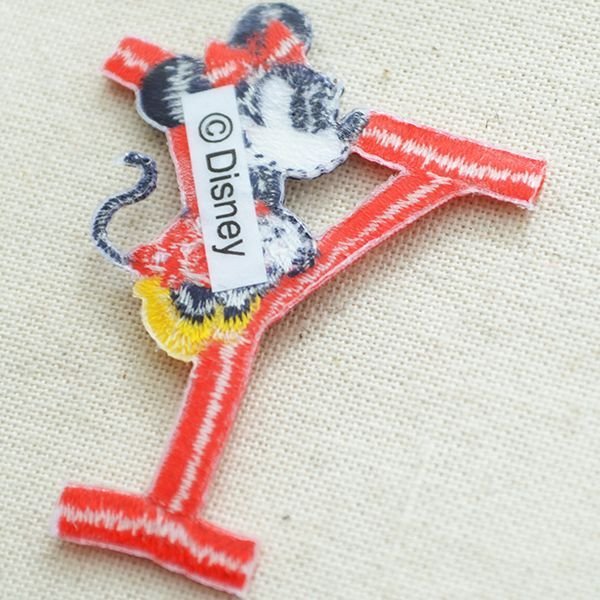 画像3: ワッペン ディズニー ミニーマウス アルファベット(Y/レッド) (3)