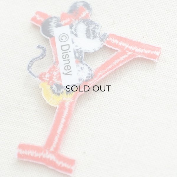 画像3: ワッペン ディズニー ミニーマウス アルファベット(Y/レッド) (3)