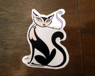 画像1: ステッカー/シール キャット Pizz Ciger Cat