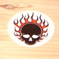 画像1: ステッカー FIRE SKULL