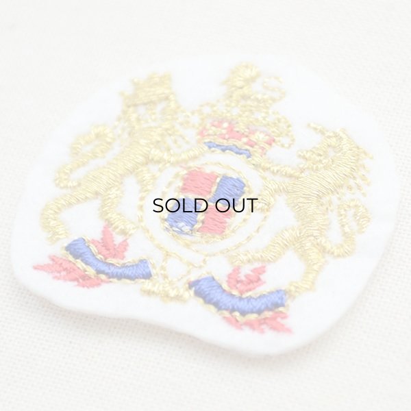 画像2: ミニエンブレムワッペン ライオン&ユニコーン(ホワイト) (2)