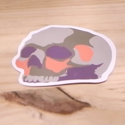画像1: ステッカー/シール カモフラージュスカル(迷彩のドクロ)