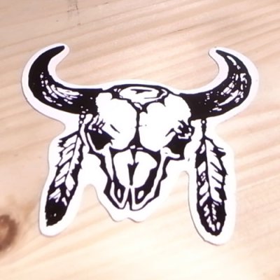 画像1: アメリカンステッカー Buffalo Skull バッファロースカル