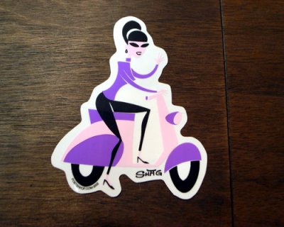 画像1: ステッカー/シール スクーターガール Shag Scooter Girl