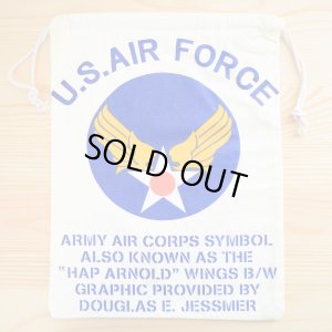 画像1: アメリカンロゴ巾着袋(L) USエアフォース(アメリカ空軍) U.S.Air Force