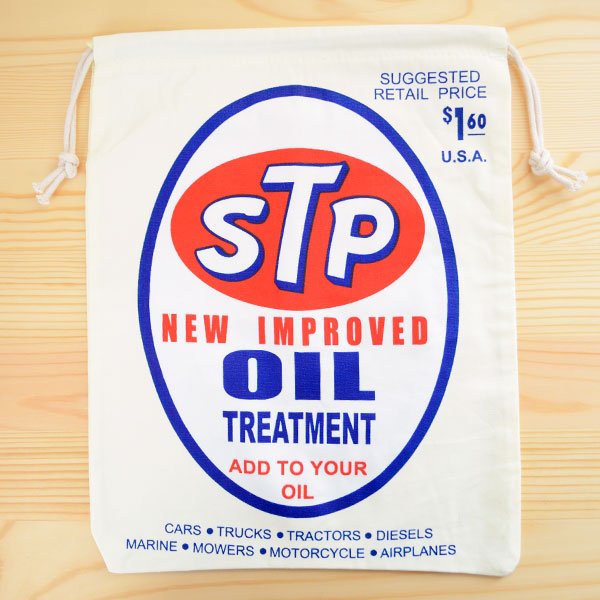 画像1: アメリカンロゴ巾着袋(L) STP Oil オイル (1)
