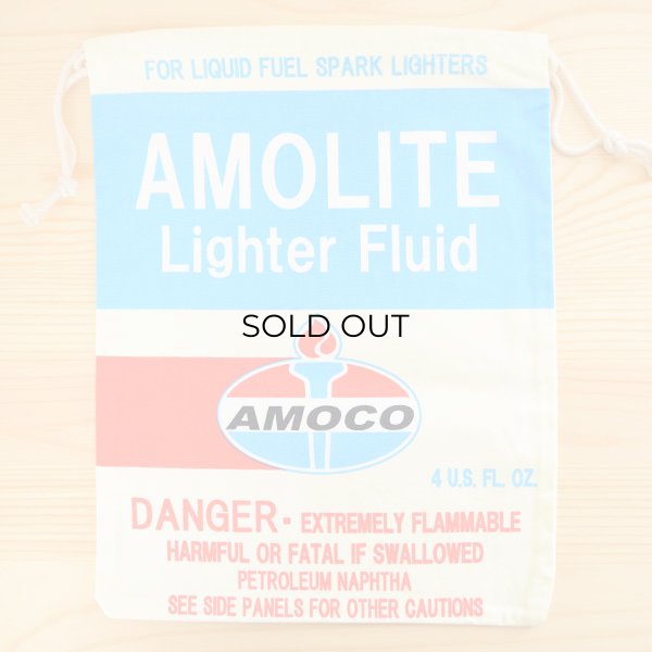 画像1: アメリカンロゴ巾着袋(L) アモコオイル Amoco (1)