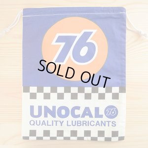 画像1: アメリカンロゴ巾着袋(L) 76ルブリカンツ(ナナロクオイル)